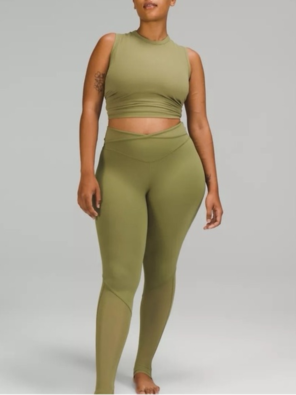 Lululemon Nulu and Crisscross mesh stirrup tights